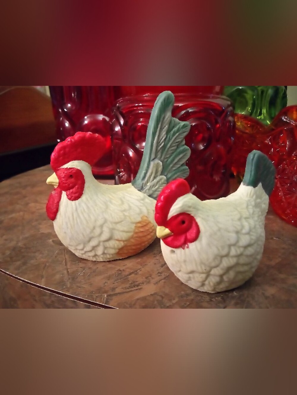 Vintage Ceramic Chicken Salt And Pepper Shakers.